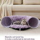 Bubble Cat Tunnel for Indoor Cats, Round Peekaboo Cave Toy with Dangling Balls, Donut Tunnel Bed with Circle Mat for Puppy Kitten Rabbit, Dusty Purple
