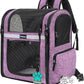 PetAmi Dog Backpack Carrier For Small Large Cat, Pet, Puppies, Ventilated Pet Hiking Backpack Travel Bag, Airline Approved Cat Backpack Carrier, Safety Back Support, Camping Biking, Max 18 lbs, Purple