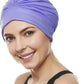 BEEMO Swim Caps for Women Swimming Turban Polyester Latex Lined Pleated for Ladies