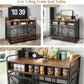 Dog Crate Furniture, 43" Heavy Duty Wooden Dog Crate End Table, XL Dog Kennel Furniture Large Breed, Decorative Dog Kenne Indoor with 3 Drawers & Steel Tubes 43" L x28 W x36 H (Rustic Brown)