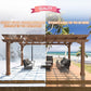 MUPATER 12x14 FT Wooden Pergola, Cedar Pergola Kit with Roof, Outdoor Garden Shelter for Backyard, Deck, Lawn, Pool, Natural