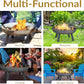 Sunnydaze 34-Inch Cast Iron Heavy-Duty Fire Pit for Outside - Wood-Burning Outdoor Fire Pit Bowl with Handles - Steel Finish