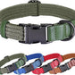 PET ARTIST Soft Cotton Dog Collars for Medium Dogs in Stylish Green, Simple Dog Collar with Quick Release Metal Buckle & D Ring, M Size (13-21")