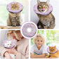 Cat Cone Collar Soft, Adjustable Cat Recovery Collar Kitten Cones to Stop Licking, Cute Donut Collar After Surgery, Cats Neck Pillow Cone Elizabethan Cones of Shame (Waterproof Purple, Medium)