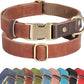 Didog Soft PU Leather Dog Collar for Large Dogs,Classic Adjustable Dog Collars with Quick Release Metal Buckle,Easy Clean and Comfortable with Nylon Lining,Brown,L Neck 15-23"