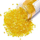 TWINKLING High Luster Fire Glass Gravel Stone Glitter,Broken Glass,Fire Gems Chips,Crushed Glass for Fire Pit Crafts Resin Art Aquarium Garden Decoration,3-6mm,1-Pound Jar (Yellow)
