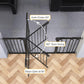 Cumbor 29.7-57" Extra Wide Baby Gate for Stairs, Mom's Choice Awards Winner-Dog Gate for Doorways, Pressure Mounted Walk Through Safety Child Gate for Kids Toddler, Tall Pet Puppy Fence Gate, Black