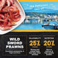 Ultra Fresh Marine Fish Food, 75% Sword Prawns + Squids, Natural Protein, Color Enhancement, for Large Saltwater Fish, Marine Shrimp Patties L 5.29oz