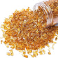 TWINKLING High Luster Fire Glass Gravel Stone Glitter,Broken Glass,Fire Gems Chips,Crushed Glass for Fire Pit Crafts Resin Art Aquarium Garden Decoration,3-6mm,1-Pound Jar (Deep Amber)