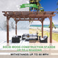 MUPATER 12×12 FT Outdoor Pergola with Roof, Wooden Pergola Kit with Stakes, Wood Garden Shelter Structure for Climbing Plant, Snow and Wind Supported, Shade for Patio, Backyard, Deck