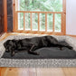 Furhaven Orthopedic Dog Bed for Large Dogs w/ Removable Bolsters & Washable Cover, For Dogs Up to 125 lbs - Plush & Southwest Kilim Woven Decor Sofa - Boulder Gray, Jumbo Plus/XXL