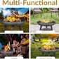Sunnydaze 30-Inch Cast Iron Heavy-Duty Fire Pit for Outside - Wood-Burning Outdoor Fire Pit Bowl with Handles - Steel Finish