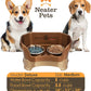 Neater Pet Brands Neater Feeder Deluxe Mess Proof Dog Bowls Elevated for Medium Dogs 19-40 lbs, Made in USA, No Spill Raised Dog Food Bowl Stand Feeding Station, Food and Water Bowl Set, Bronze