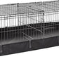 Amazon Basics Leakproof Canvas Bottom Guinea Pig Pet Cage with Divider Set, Black, 47.6"L x 24.2"W x 14.0"H