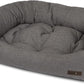 Jax & Bones Dog Bed Napper - Lark Graphite Machine Washable Dog Mat - Extra Heavy Duty Bolstered Sides - Medium Grey | 35 x 27 Inches
