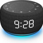 Buffbee Sound Machine & Alarm Clock 2-in-1, 0-100% Clock Face Brightness, Bottom Colored Light, Sleep Timer, Precise 30-Level Volume Control White Noise Machine