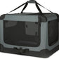Amazon Basics 4-Doors Portable Soft-Sided Folding Travel Crate Kennel for cat, Dog, and Other Small Animals, Grey, L 36" x 24" x 24"