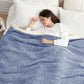 Snuggle Sac Royal Blue Blanket Twin Size for Bed and Sofa, Reversible Super Soft Blankets Warm Cozy Knit Blankets Fuzzy Plush Blankets, Heather Blue, 60x80 inches