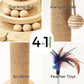 Cat Scratching Post, Cat Scratcher Toy for Indoor Cats, 17.3" Tall Scratch Post with 2-Layer Ball Tracks, Interactive Feather Toy and Sisal Hanging Ball, Banana Tree Cat Tower for Kittens