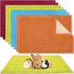 Barydat 8 Pcs Guinea Pig Cage Liner for Guinea Pig Cage Bedding Reusable Rabbit Mat Pad Washable Training Pad Animal Sleeping Bedding Mat(16x12'',Champagne, Lake Blue, Dark Purple, Grass Green)