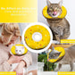 Cat Cone Collar Soft, Adjustable Cat Recovery Collar Kitten Cones to Stop Licking, Cute Donut Collar After Surgery, Cats Neck Pillow Cone Elizabethan Cones of Shame (Waterproof Yellow, Medium)
