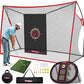 10x7ft Heavy Duty Golf Practice Net with Mat, Target Cloth, 8 Tees, 6 Balls, Carry Bag, Golf Training Net for Backyard Driving Chipping Indoor Outdoor