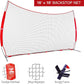 12x9ft / 16x10ft Barricade Backstop Net, Ball Sports Barrier, Practice Net for Baseball, Softball, Lacrosse, Soccer, Basketball and More