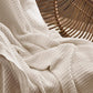 Bedsure 100% Cotton Large Throw Blanket for Couch 50x70 inches - Breathable and Soft, Waffle Weave Throw Blanket for Office, Khaki (a Little Bit Yellow)
