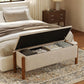 Storage Ottoman Bench, End of Bed Bench for Bedroom, 47" Boucle Upholstered Entryway Shoe Seat Bench, Holds up to 660 lb Storage Ottoman, Padded Blanket Chest Stool Foot Rest for Living Room Beige