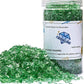 TWINKLING High Luster Fire Glass Gravel Stone Glitter,Broken Glass,Fire Gems Chips,Crushed Glass for Fire Pit Crafts Resin Art Aquarium Garden Decoration,3-6mm,1-Pound Jar (Light Green)