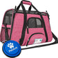 PetAmi Airline Approved Pet Carrier for Cat, Soft Sided Dog Carrier for Small Dog, Cat Travel Supplies Accessories Indoor Cat, Ventilated Pet Carrying Bag Medium Large Kitten Puppy, Small Heather Pink