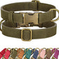 Didog Soft PU Leather Dog Collar, Stylish Quick Released Dog Collars for Large Dogs, Easy Clean Adjustable Pet Collar for Daily Walking, Dark Green, XL Fit 17-27" Neck