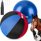 Herding Ball for Dogs Horse Ball& Cover 25" for Horses Large with Hand Pump for Play, Red and Blue and Black