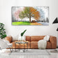 Jiuqinghua Canvas Prints Wall Art Decor Large Four Seasons Tree Picture 1 Panel Spring Summer Autumn Winter Tree Painting Artwork for Dining Room Kitchen Home Decor Stretched and Framed Ready to Hang