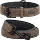 Didog Soft Padded Leather Dog Collar and Leash Set, Adjustable Dog Leash and Collar Set with Metal Buckle, Breathable Dog Collars with 4FT Leather Dog Leash for Small Medium Large Dogs, Brown, XL