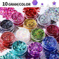 Teenitor Face Glitter Makeup Glitter, 12 Colors Face and Body Glitter Gel for Festival Makeup, Gel Hair Glitter for Face, Body, Hair, Total 120g/4.23oz