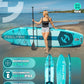 Feelfire11'x34” Extra Wide Inflatable Paddleboard, Stand-up Paddle Board for Adults, 420lb Capacity for Yoga/Fishing/Family, EVA Deck, US Fin, High-Pressure Pump, Storage Backpack, Safety Leash