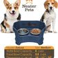 Neater Pet Brands Neater Feeder Deluxe Mess Proof Dog Bowls Elevated for Medium Dogs 19-40 lbs, Made in USA, No Spill Raised Dog Food Bowl Stand Feeding Station, Food and Water Bowl Set, Dark Blue
