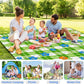 Extra Large Picnic Blanket Waterproof,80"x 80"Foldable Machine Washable Beach Blanket,Outdoor Blanket for 6-8 Adults,Suitable for Indoor Crawling,Park Beach,Camping,Hiking,Family Travel(Green)
