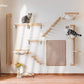 FUKUMARU Hammock Wall Mounted Cat Beds and Perches, Wooden Kitten Walls Furniture, Stable Cats Shelves for Sleeping, Playing, Climbing, and Lounging, Black Stripe
