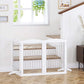 Spirich Free Standing Foldable Wire Pet Gate for Dogs, 80 Inches Extra Wide, 30 Inches Tall 4 Panels Dog Gate for The House, Doorway, Stairs, Pet Puppy Safety Fence, Sliver White