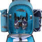 Apollo Walker Picnic Backpack Set for 2 Person with Cooler Compartment, Detachable Bottle/Wine Holder, Fleece Blanket, Plates and Cutlery Set (Teal)