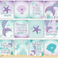 Hadley Designs 6 Mermaid Wall Decor – Reversible Magical Mermaid Wall Art for Nursery & Bathroom, Under the Sea Unframed Ocean-Themed Room Decor Prints for Girls' Bedroom