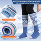 3 Pairs Merino Wool Ski Socks Thermal Warm Winter Thick Knee High Snowboarding Skiing Socks for Women Men