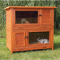 TRIXIE natura Insulated Rabbit Hutch, 2-Story Outdoor Bunny House, Small Animal Hutch with Ramp, Removable Window Panes, Ideal Shelter for Rabbits or Guinea Pigs, Brown