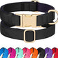 Didog Soft Padded Dog Collars for Medium Dogs, Colorful and Durable Dog Collar with Quick Release Buckle, Light and Breathable for Daily Walking, Black, M