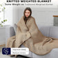 L'AGRATY Knitted Weighted Blanket - 48"x72" 15lbs Cooling Chunky Knit Heavy Blanket for Adults Braided Crochet Throw Thick Cable Yarn Knit Decorative No Beads Evenly Weighted Machine Washable