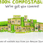 PLANET POOP Home Compostable Dog Poop Bags Extra-long with Handles 120 Un-Scented Pet Waste Bags Plastic Free, Thick Leakproof Plant-Based Doggy Bag, Cats & Dogs Pet Supplies