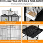 Bird Cage 47 inch Wrought Iron Parakeets Cage with Play Open Top and Rolling Stand Medium Small Bird Cage for Parrots, Budgerigars, Parakeets, Cockatiels, Lovebirds