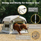 Dog Tent Cotton Fabric, Aluminum Poles and Camping Mat, Outdoor Weatherproof, Dog House Outdoor, Breathable with 2 Side Windows, Portable and Collapsible (Gray, Small)